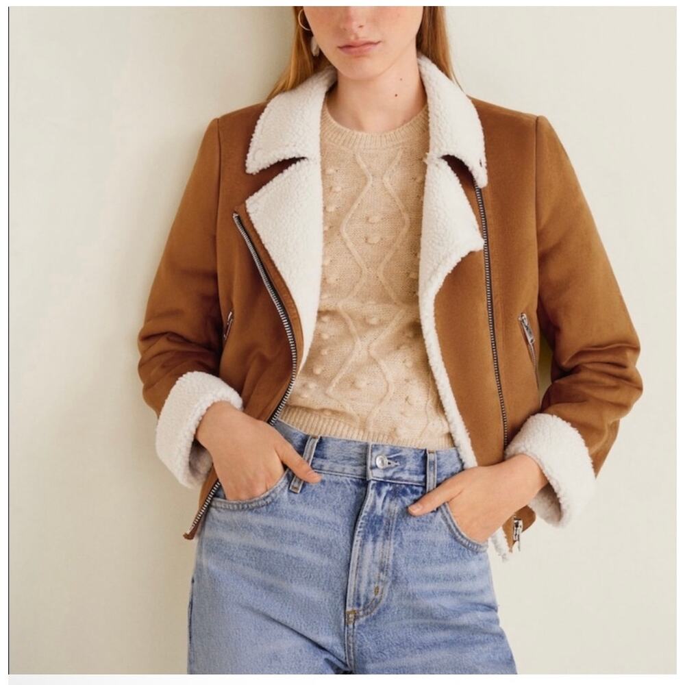 Mango faux suede/shearling jacket. Size small. Worn only a couple of times.